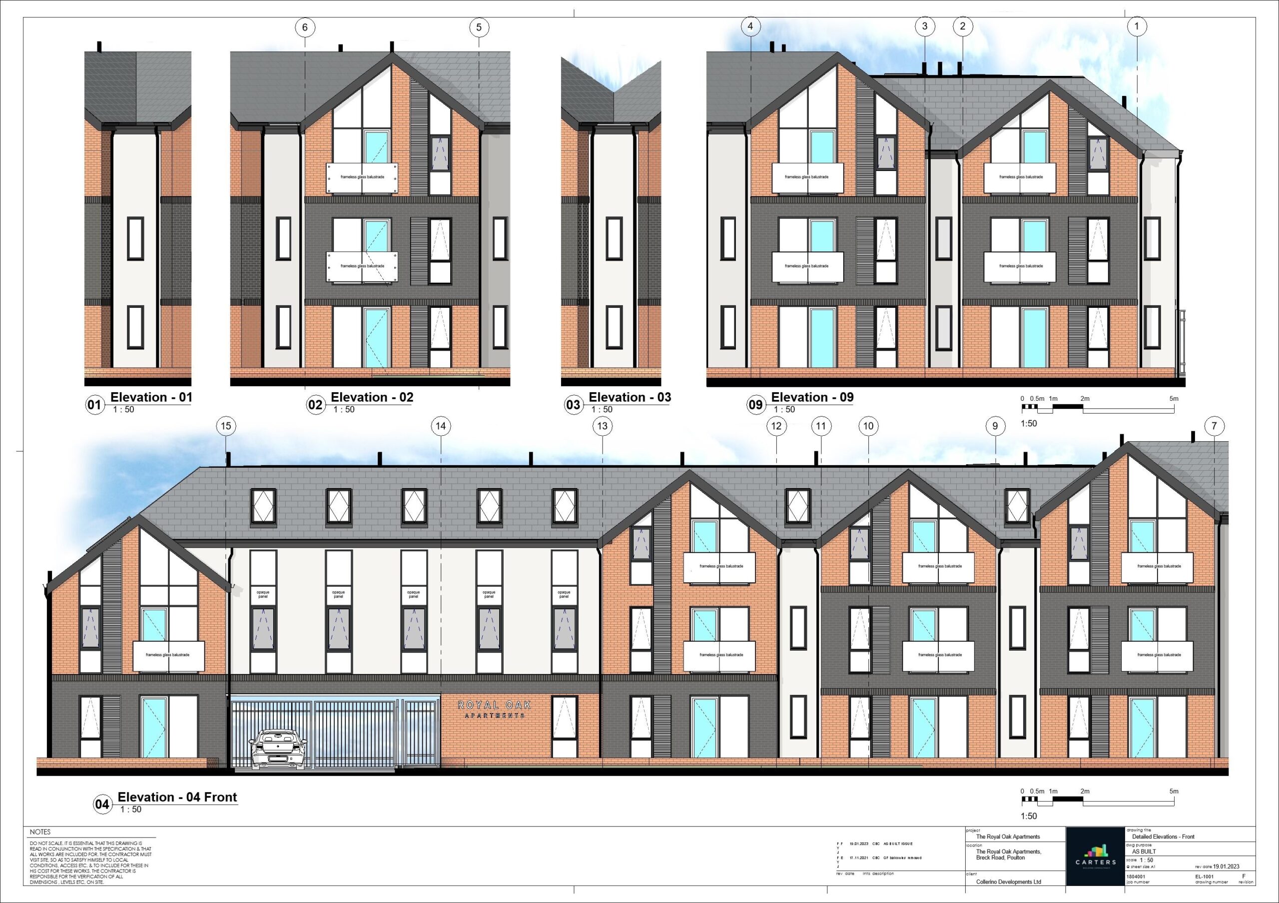 Proposed Elevations - Technical Construction Drawing