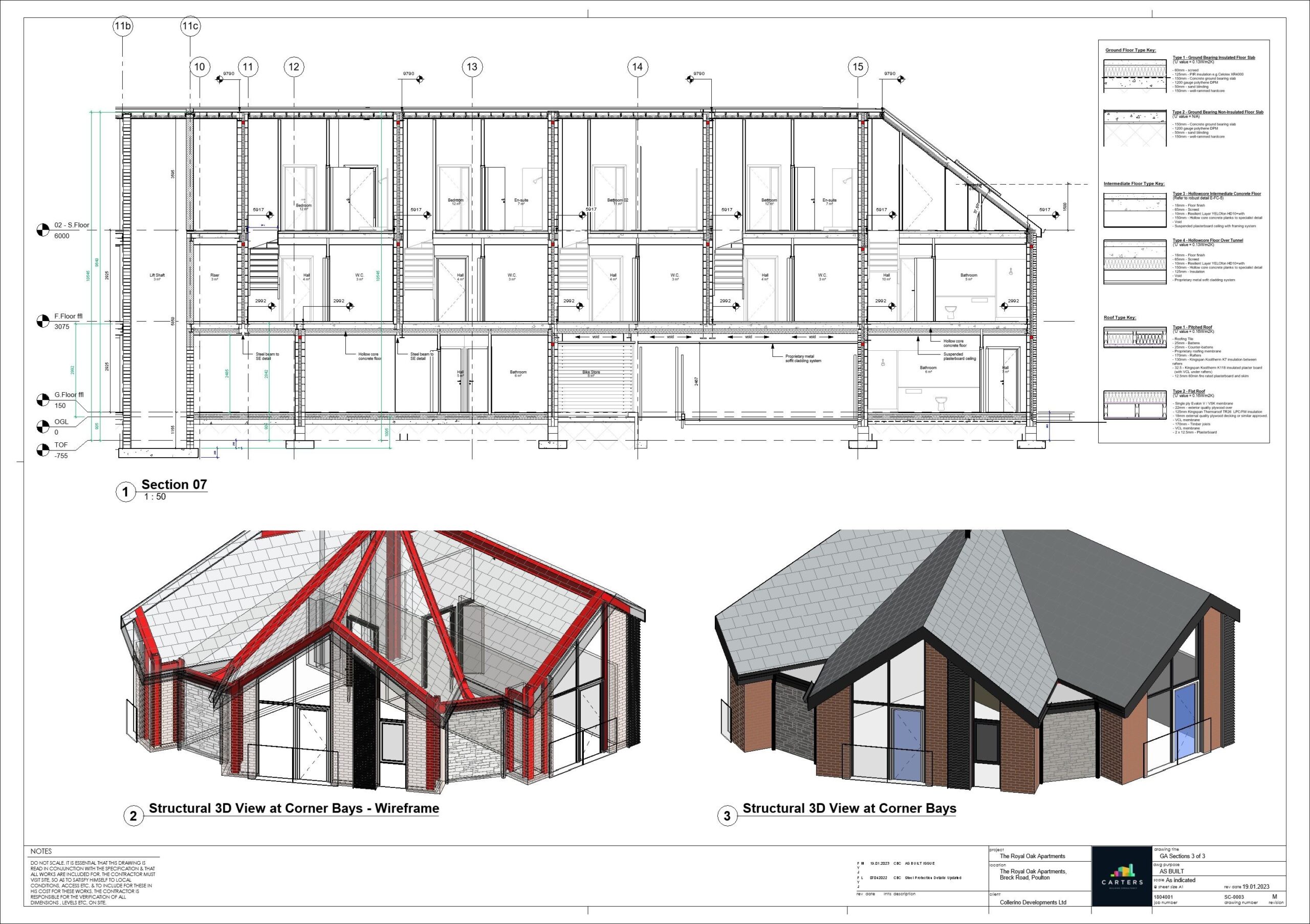 Proposed Sections - Technical Construction Drawing